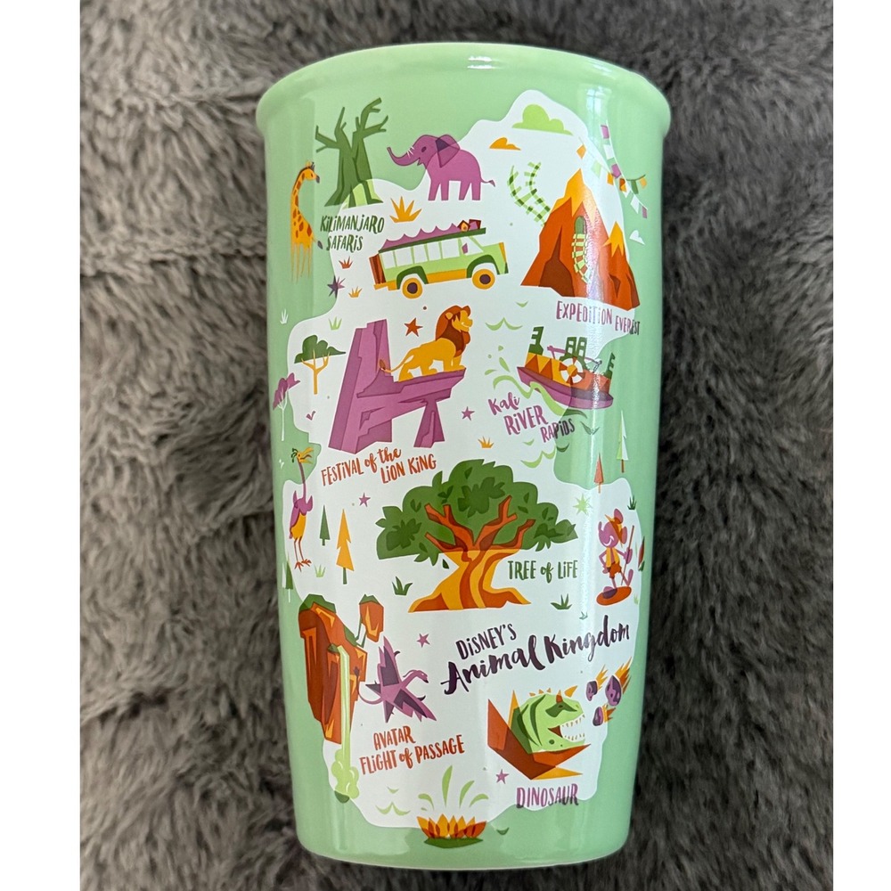 Starbucks Disney Animal Kingdom Ceramic Travel Tumbler Mug 12oz Mint Green